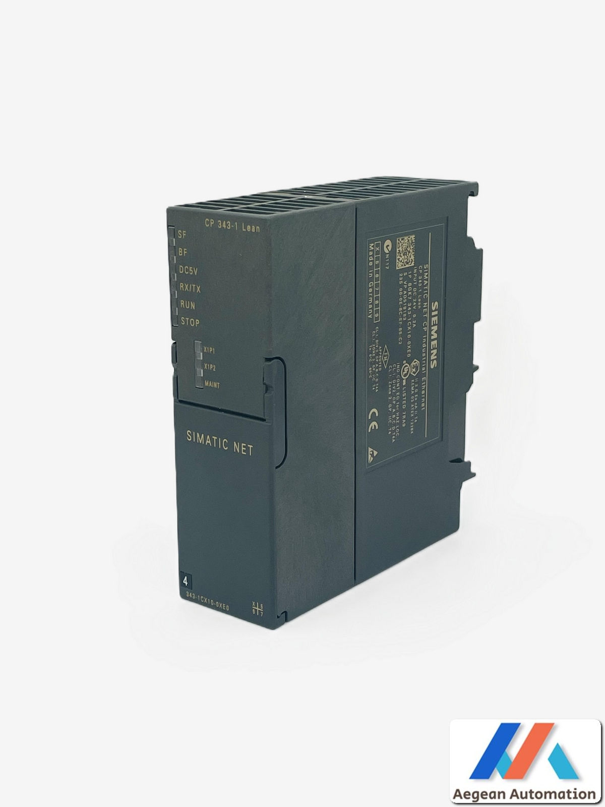 Siemens 6GK7343-1CX10-0XE0 used product, front view without box