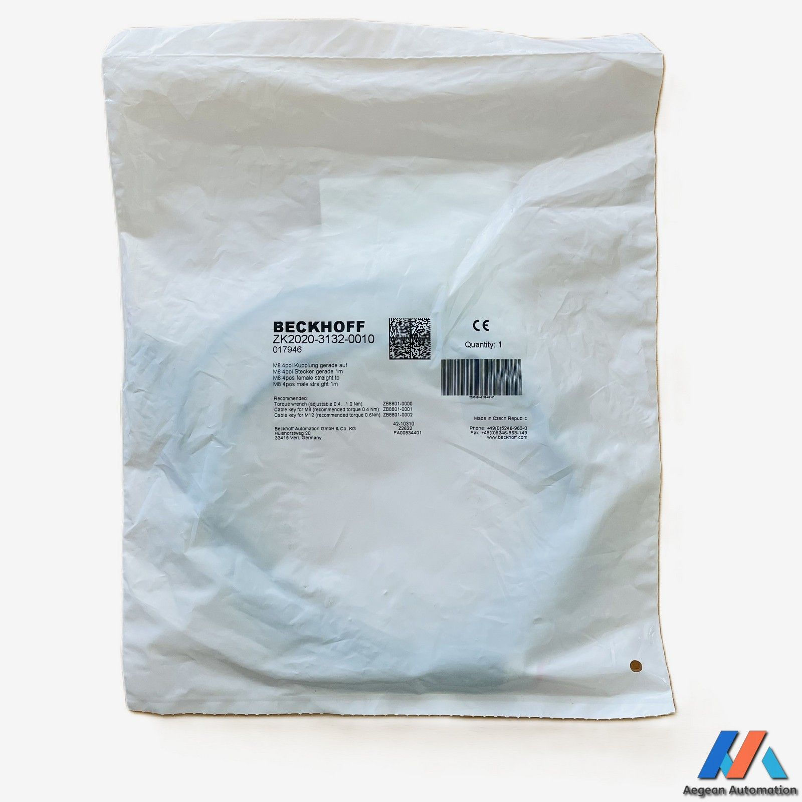 Beckhoff ZK2020-3132-0010 sealed package front view