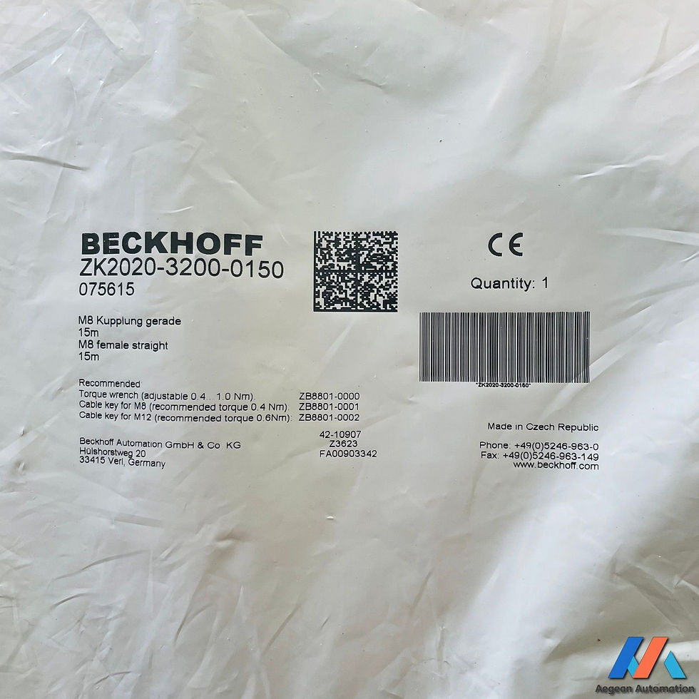 Beckhoff ZK2020-3200-0150 close-up of barcode and model number
