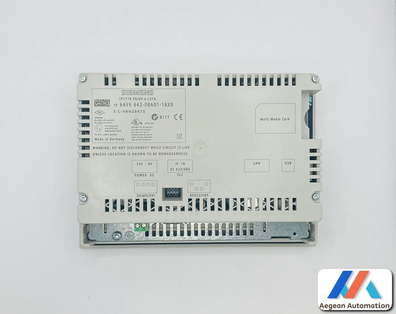 Miniaturbild: SIEMENS Simatic TP177B HMI 6AV6642-0BA01-1AX0 second-hand unit showing product label
