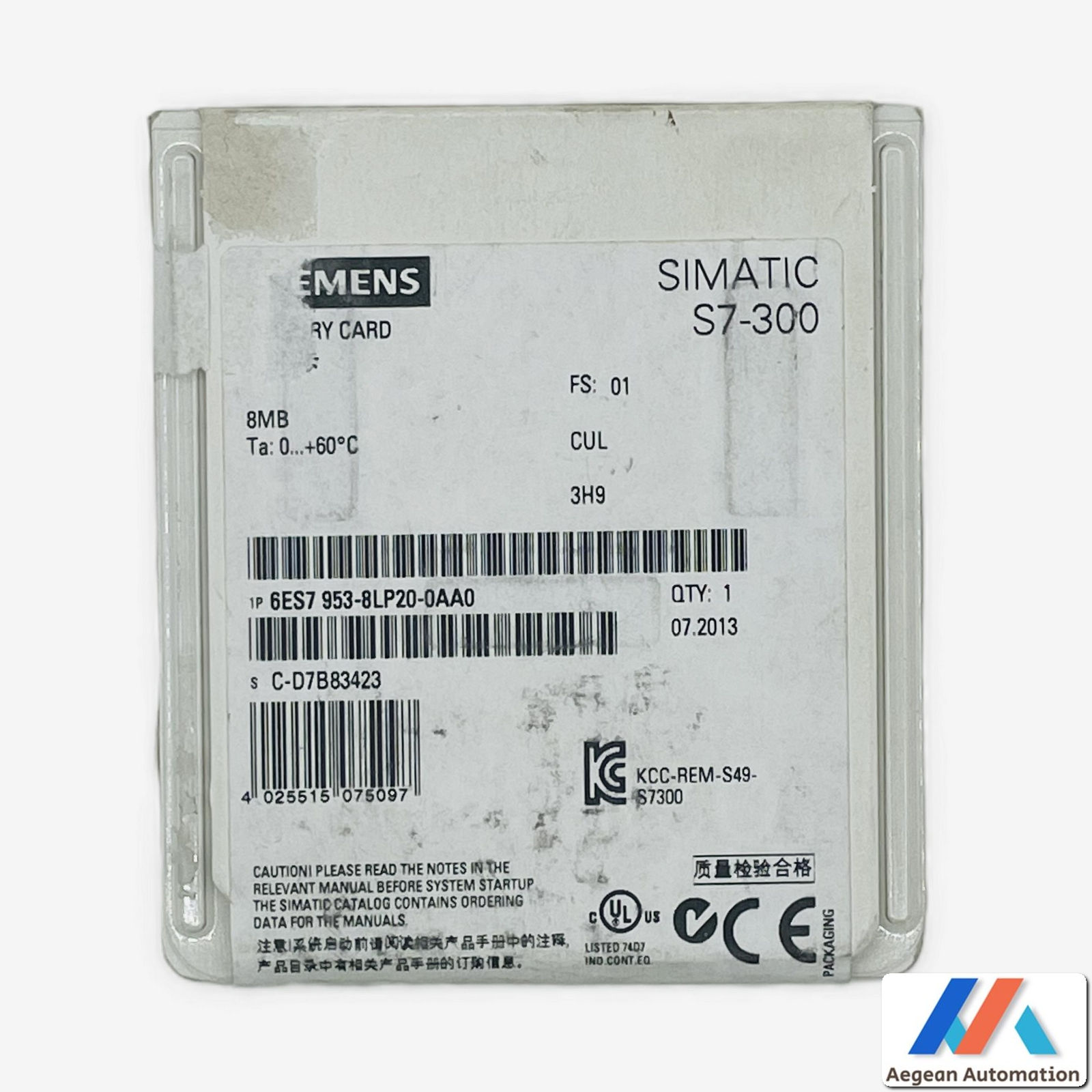 Siemens 6ES7953-8LP20-0AA0 sealed package front view