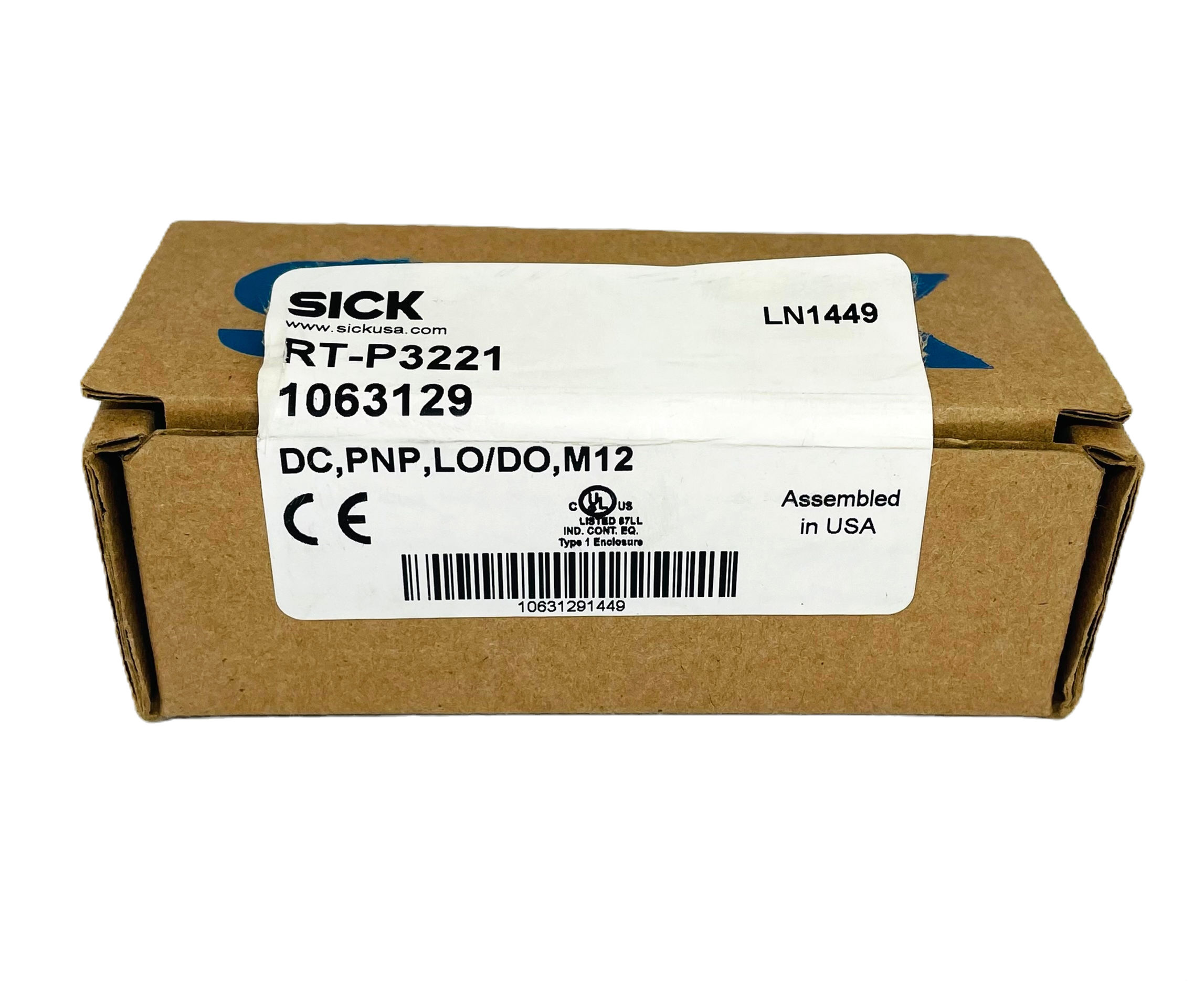 SICK 1063129 RT-P3221 sealed package top label and seal visible