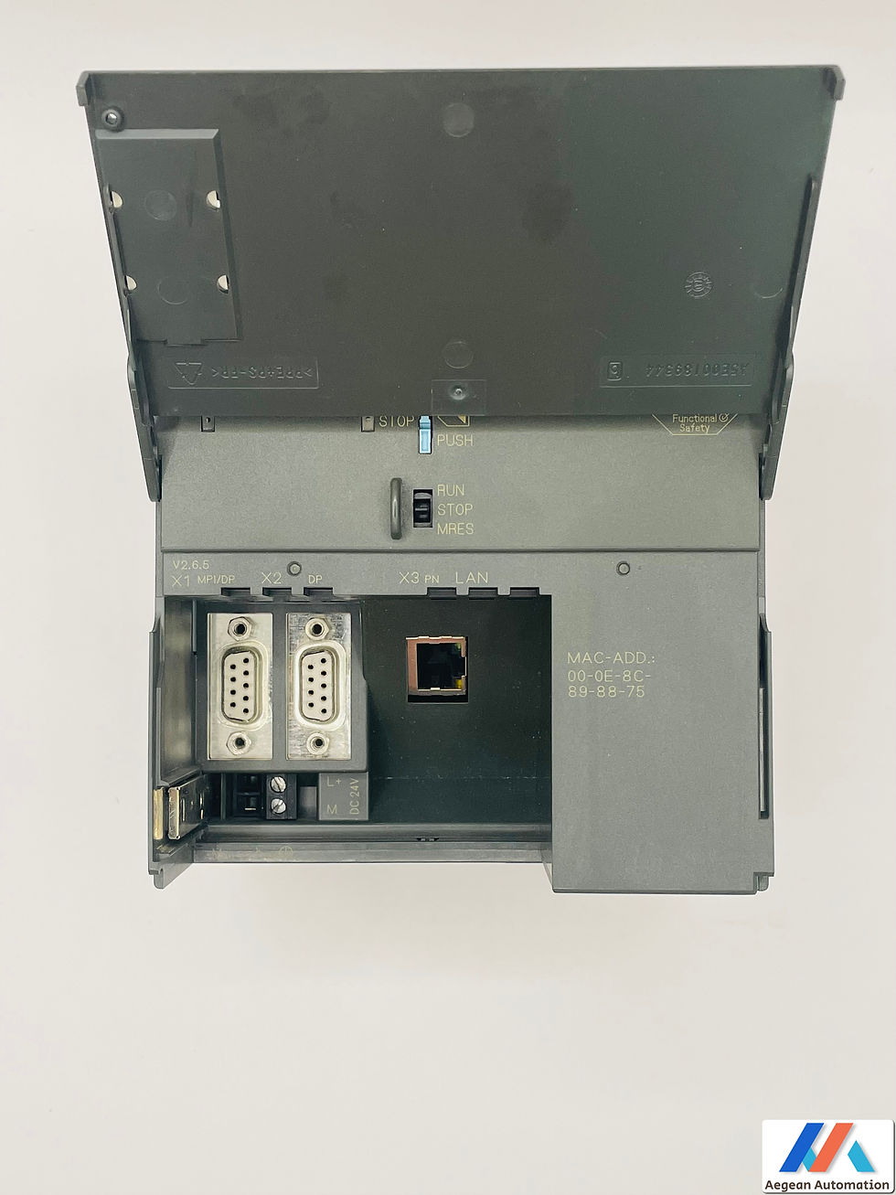 Thumbnail: Siemens Simatic 6ES7318-3FL00-0AB0 S7-300 CPU319F-3 PN/DP used terminals and connection ports visible