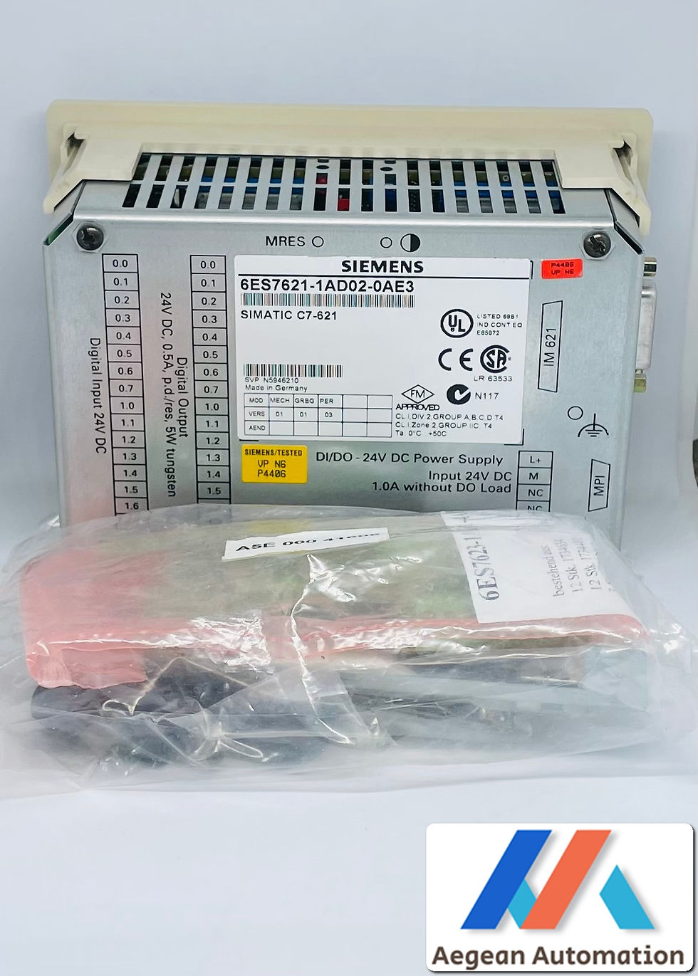 Siemens Simatic 6ES7621-1AD02-0AE3 front view with original packaging