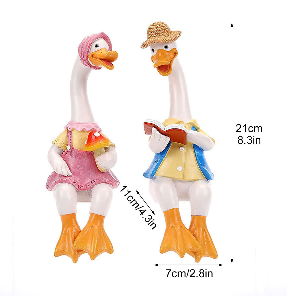 Thumbnail: 2 Pcs Couple Duck Garden Statues for Outdoor Decor