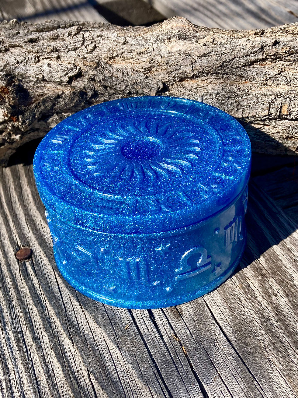 Thumbnail: Handmade Blue and Purple Resin Zodiac Symbol Dish