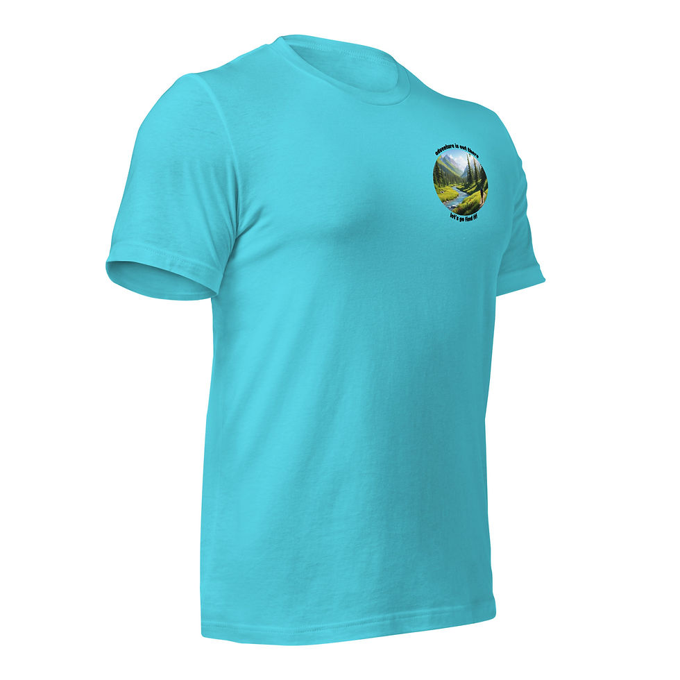 Thumbnail: Unisex t-shirt - 'Adventure is out there, Let's go find it'