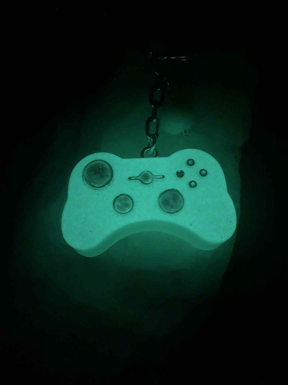 Thumbnail: Glow in the Dark Green Game Controller Keychain – Handmade Resin Gamer Gift