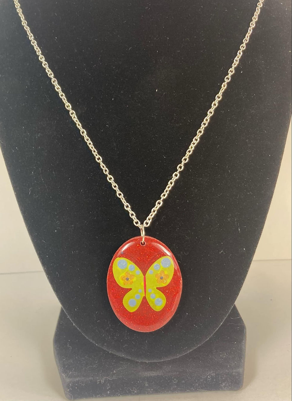 Thumbnail: Handmade Resin Butterfly Pendant Necklace