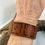Thumbnail: Handmade Bison Hide Leather Cuff Bracelet – Hand-Burned Design