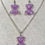 Thumbnail: Glitter Purple Resin Bear Jewelry Set