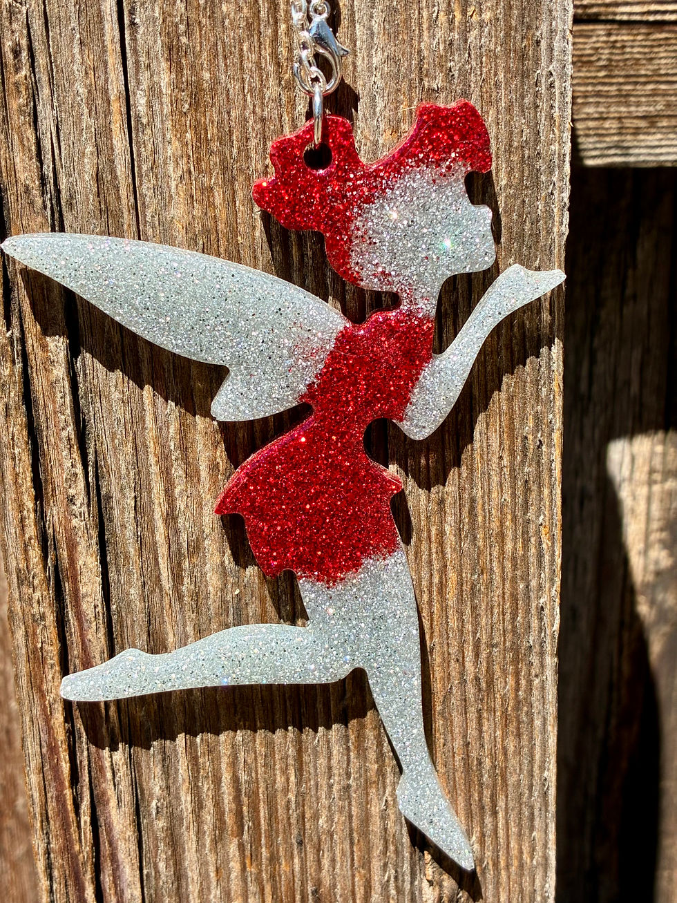 Thumbnail: Red & White Fairy Rearview Mirror Hanger