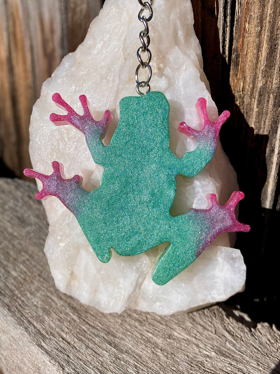 Thumbnail: Handmade Resin Frog Keychain – One of a Kind – Ready to Ship