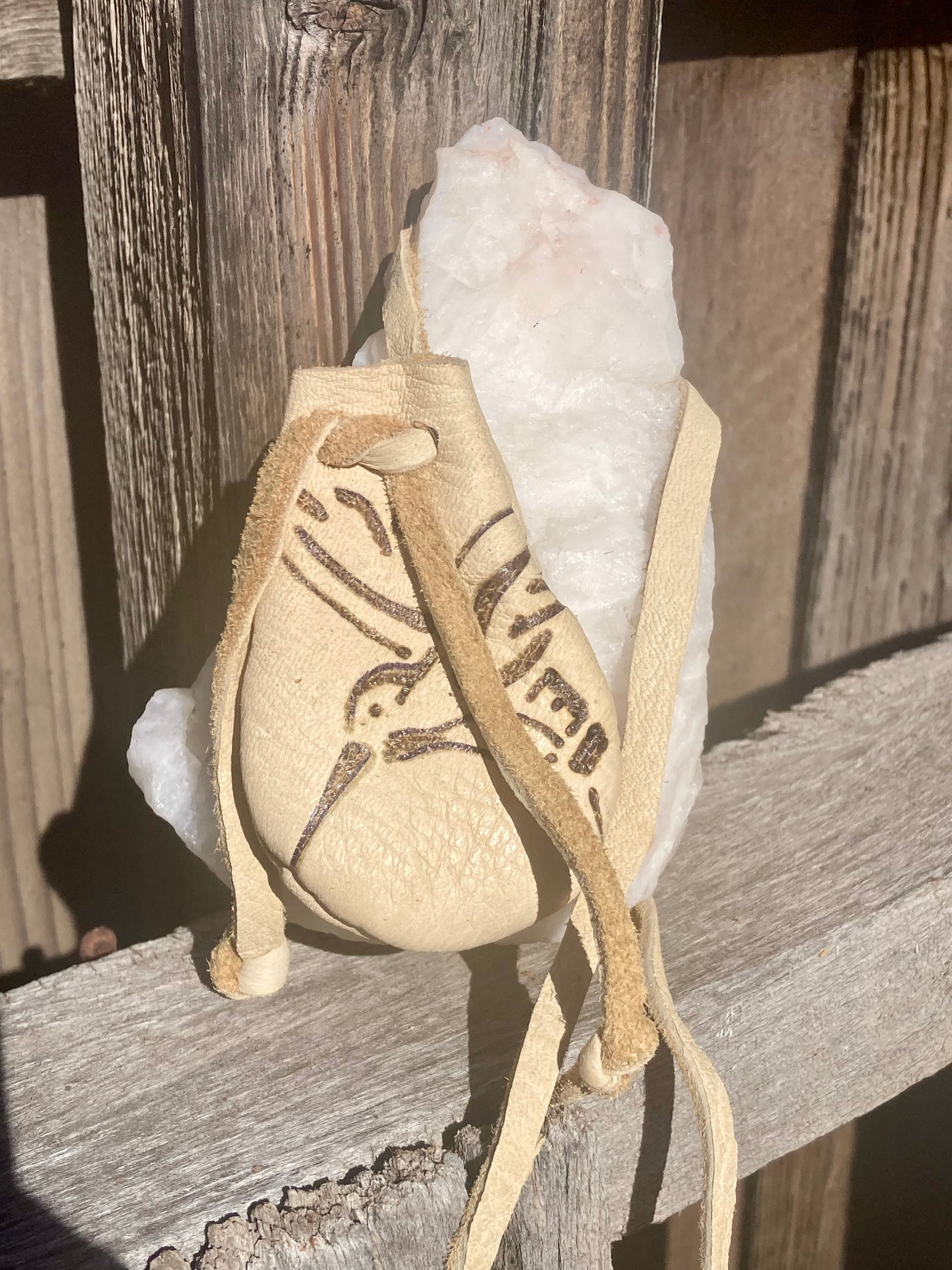 Deer Hide Neck Pouch – Hummingbird Design