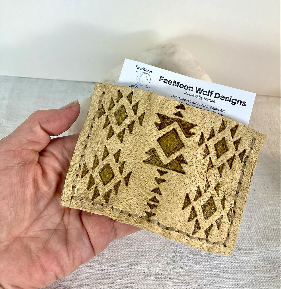 Thumbnail: Handmade Natural Tan Leather Card Holder / Wallet