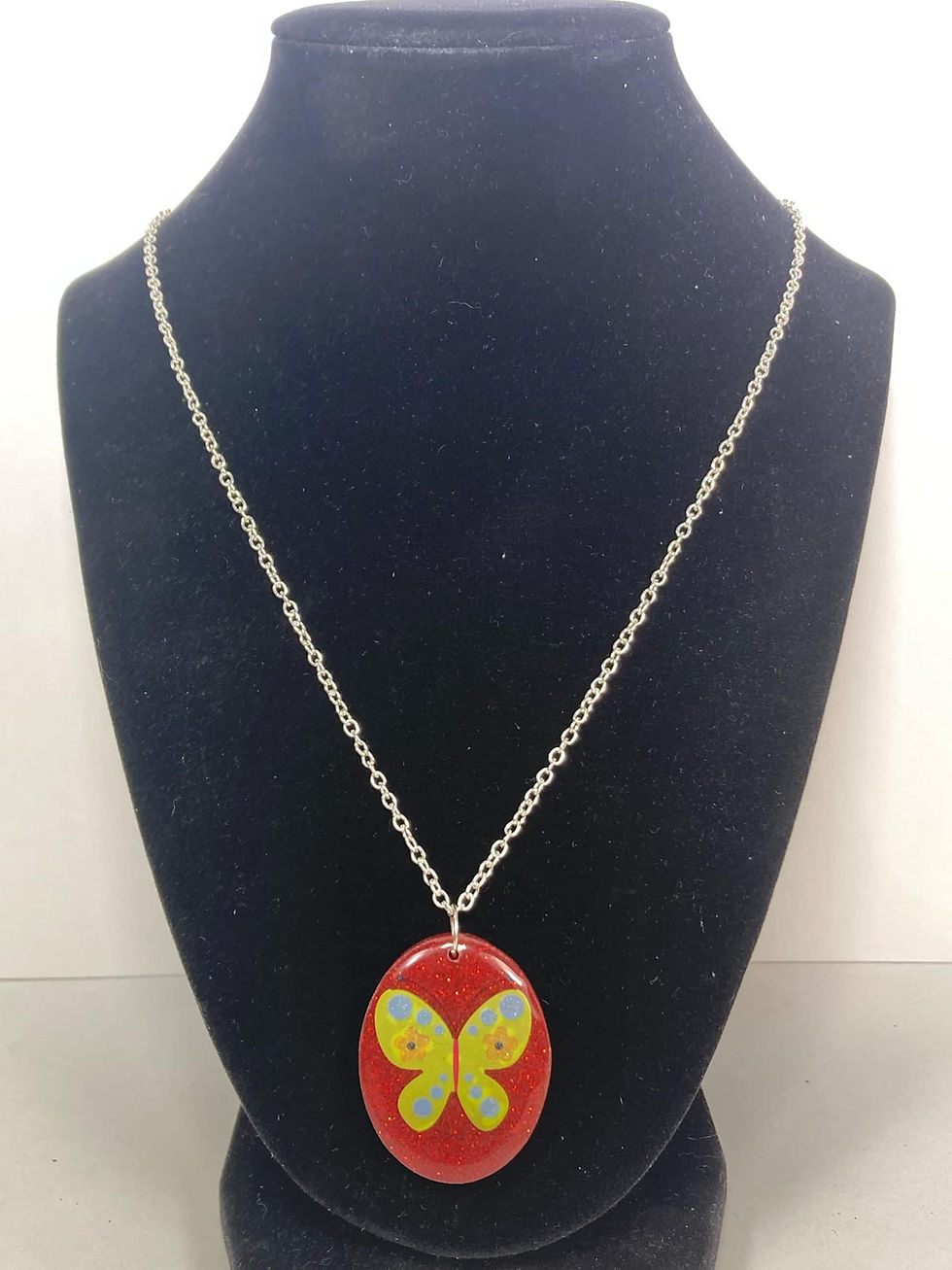 Thumbnail: Handmade Resin Butterfly Pendant Necklace