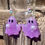 Thumbnail: Purple Glitter Ghost Earrings – Handmade Resin Jewelry