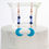Thumbnail: Handmade Light Blue Crescent Moon and Lapis Dangle Earrings on Copper Hooks