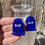 Thumbnail: Blue Glitter Resin Tombstone Earrings – Fun Spooky Halloween Jewelry, Nickel Fre