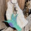 Thumbnail: Handmade Green & Purple Resin Hummingbird Keychain – Bird Bag Charm