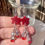 Thumbnail: Red Heart Resin Dangle Earrings