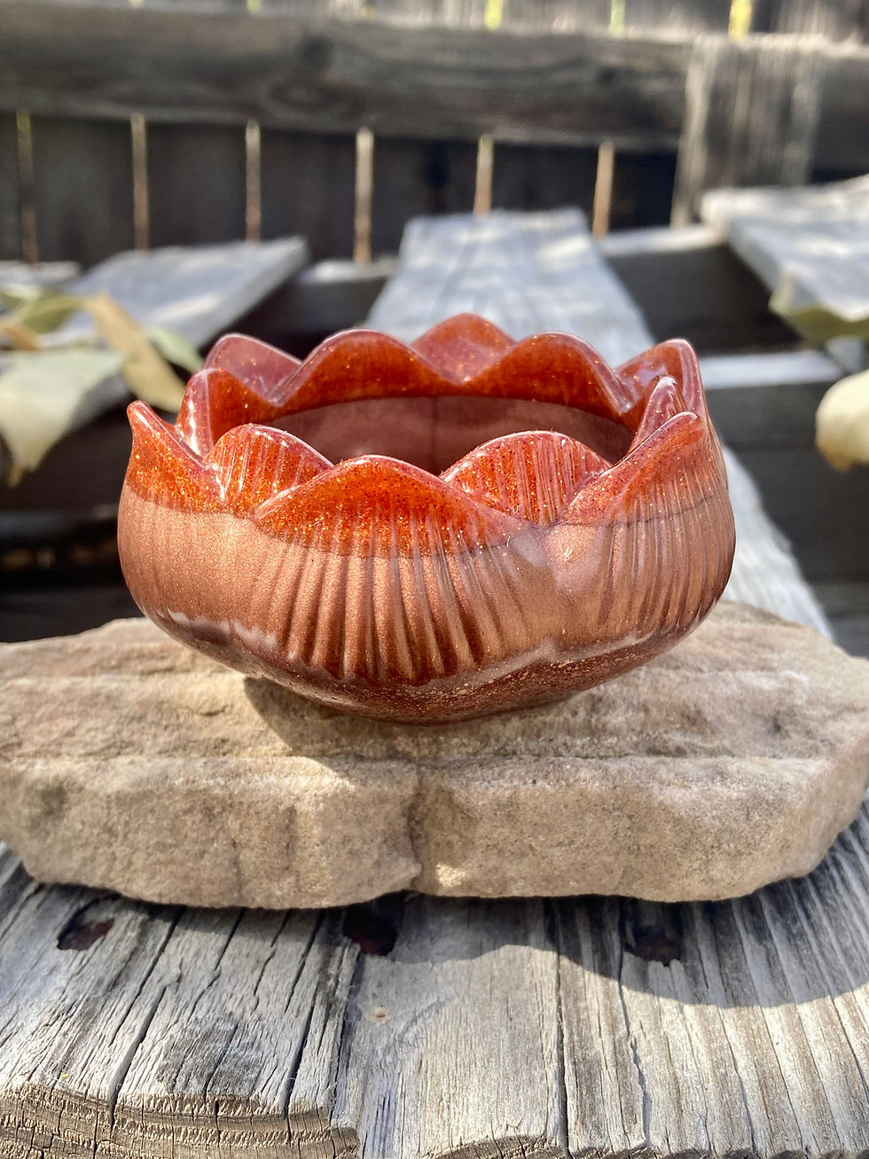 Thumbnail: Resin Lotus Flower Candle Holder / Trinket Dish