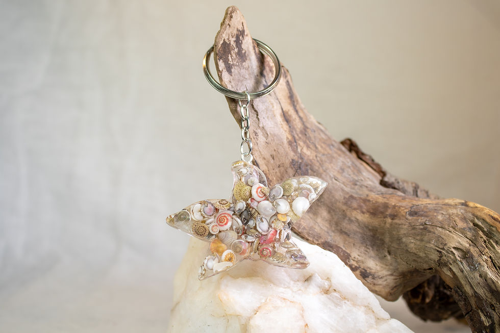 Thumbnail: Resin Starfish Seashell Keychain