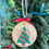 Thumbnail: Handmade wood ornament with hand painted tree