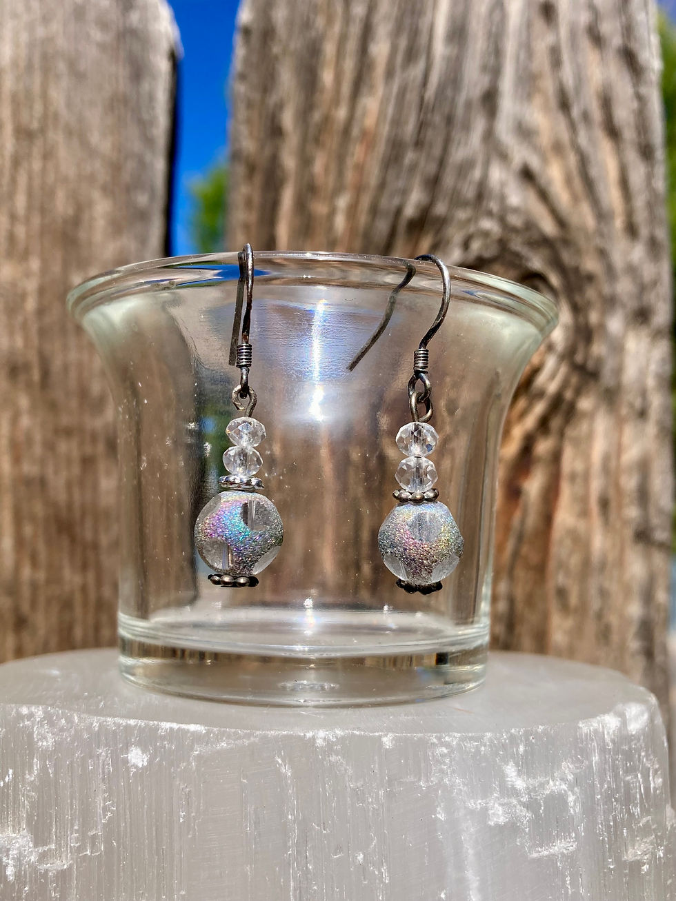 Glass Bead Dangle Earrings