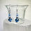 Thumbnail: Handmade Blue Cat's Eye Dangle Earrings