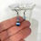 Thumbnail: Handmade Blue Cat's Eye Dangle Earrings
