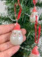Thumbnail: Set of 3 Red Hat Santa Mini Ornaments – Resin Small Tree Set
