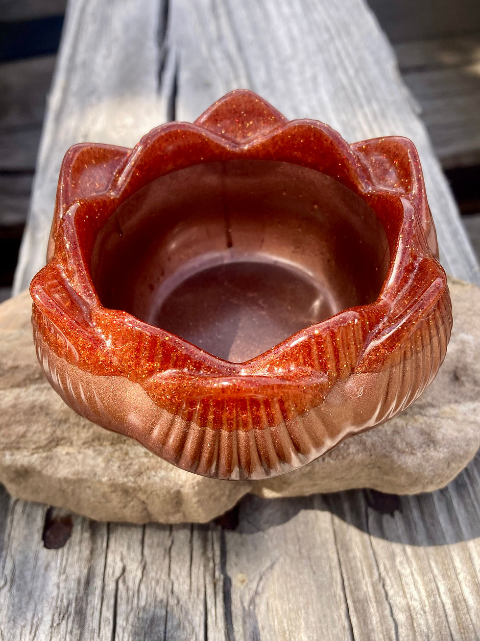 Thumbnail: Resin Lotus Flower Candle Holder / Trinket Dish