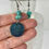 Thumbnail: Handmade Turquoise Stone Chip & Dark Green Resin Circle Earrings