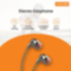 XOME EARZ X1 Wired Earphones in Black with a 3.5mm jack, built-in microphone, and deep bass feature. Shows the earbuds