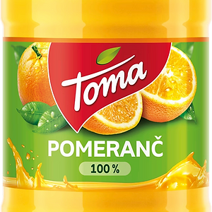 Toma - ovocný džus - Pomeranč 100% - 0,33L