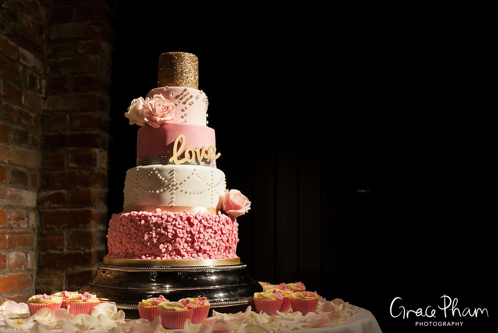 Wedding cake at Cooling Castle Barn, Kent