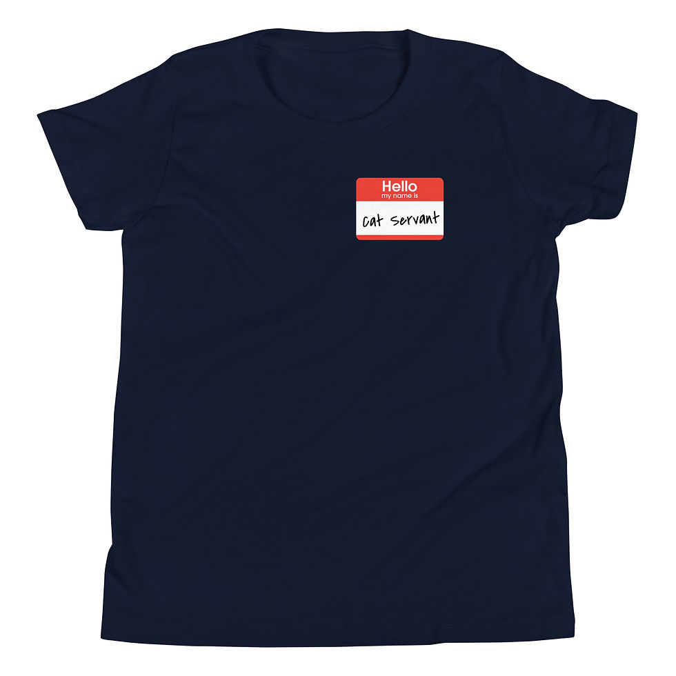 Thumbnail: Youth Short Sleeve T-Shirt "Hello, My Name is CAT SERVANT"