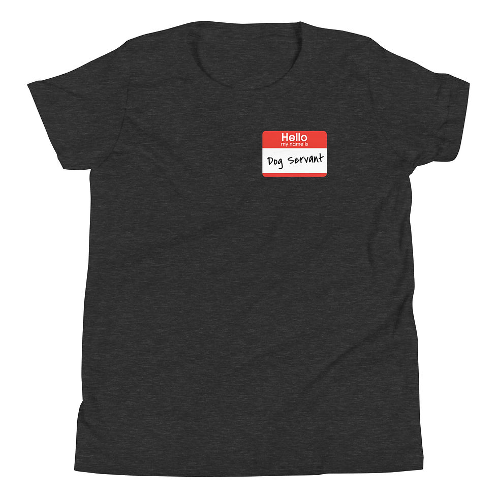 Thumbnail: Youth Short Sleeve T-Shirt "Hello, My Name is DOG SERVANT"