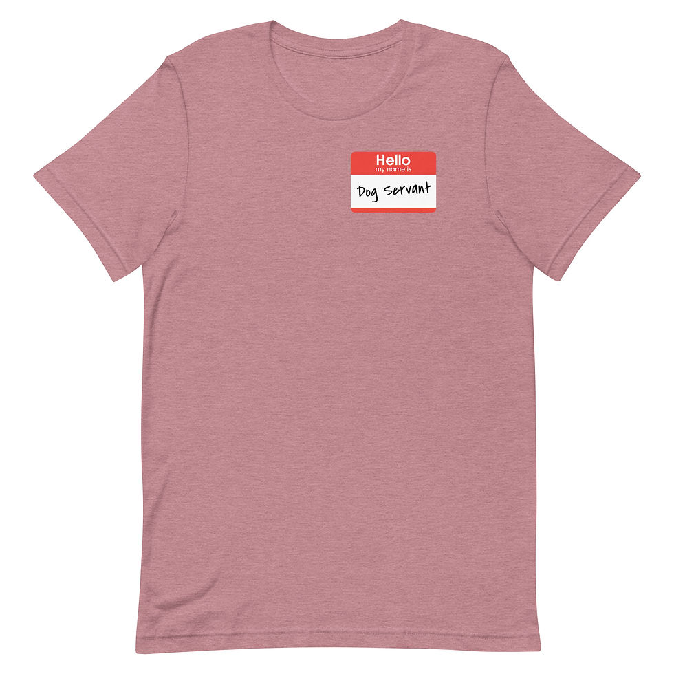 Thumbnail: Unisex t-shirt copy "Hello, My Name is DOG SERVANT"
