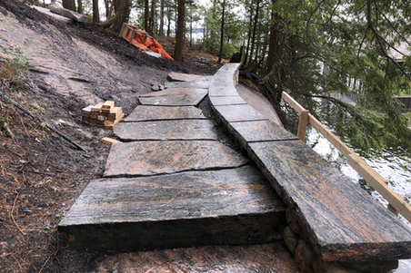 Curved coping on wall