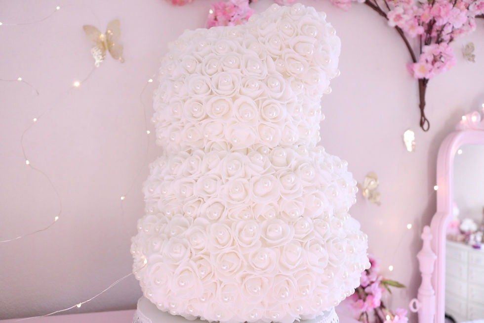 Thumbnail: 15” White Rose Bear 