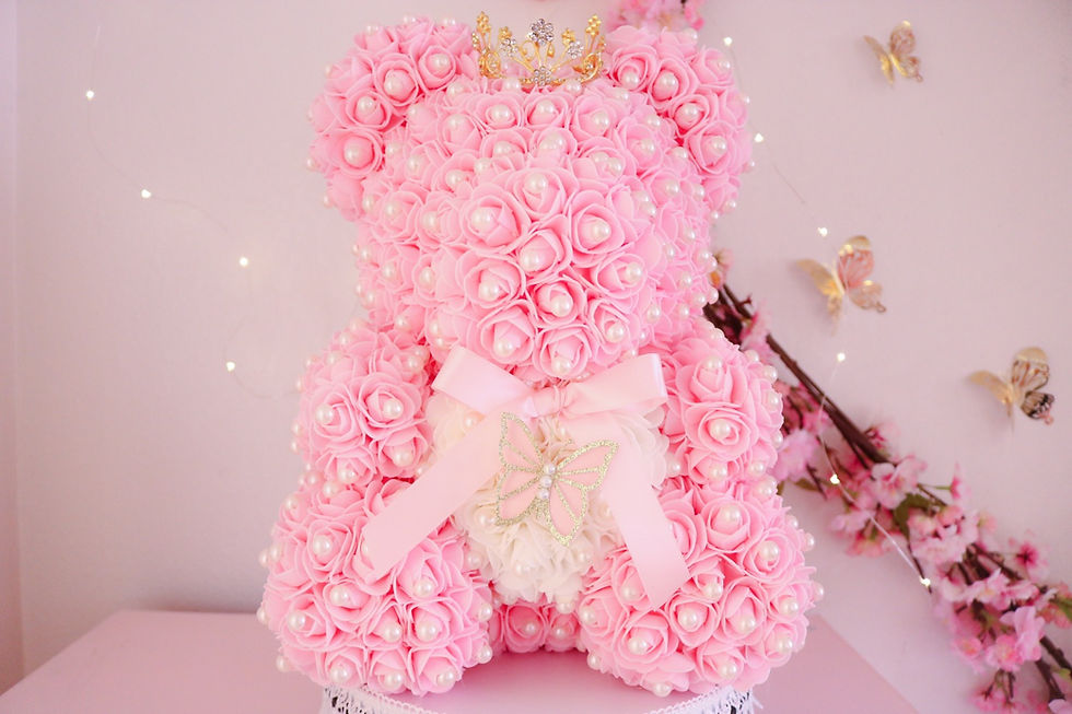 15” Pink with pearls Rose Bear 