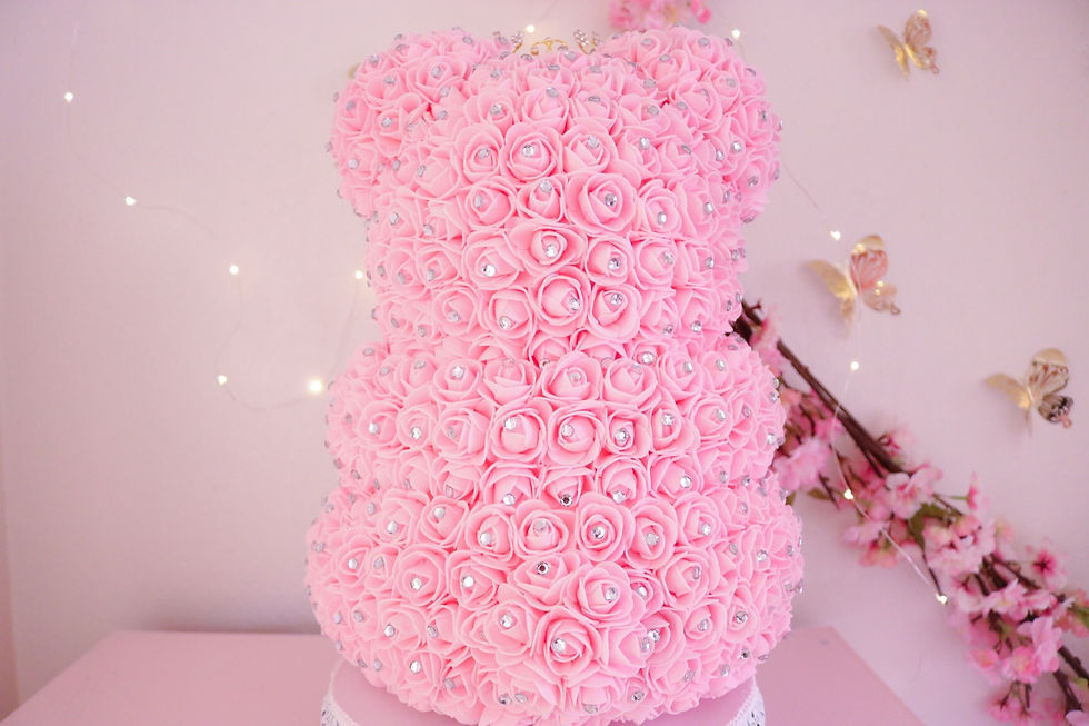 Thumbnail: 15” Vianey Rhinestones Rose Bear 