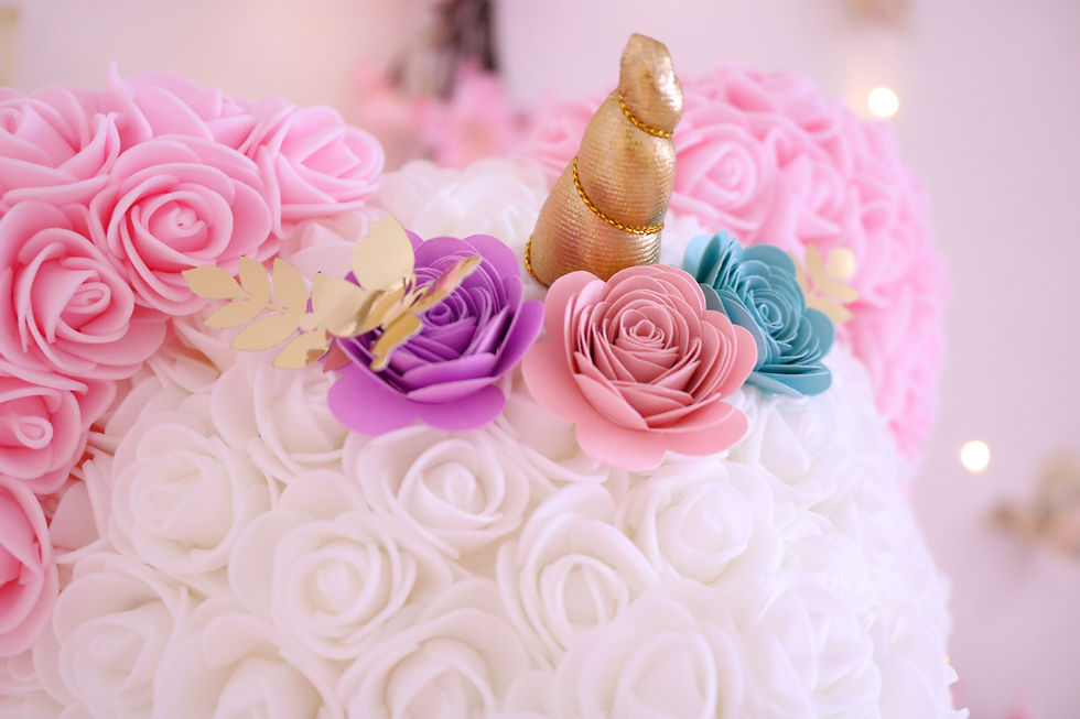 Thumbnail: 15” White Unicorn Rose Bear 