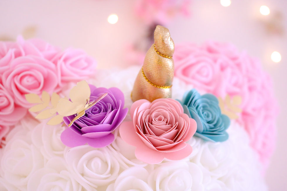 Thumbnail: 15” White Unicorn Rose Bear 