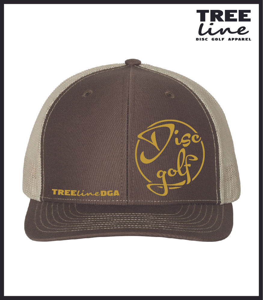 Richardson Snapback Mesh Brown/Khaki - Gold Retro Disc Golf