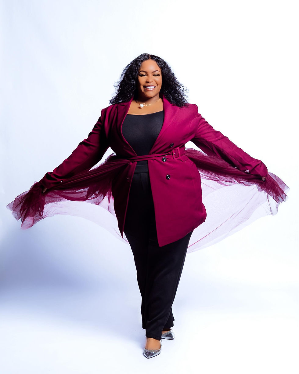 Thumbnail: Tulle overlay Belt Blazer Dress