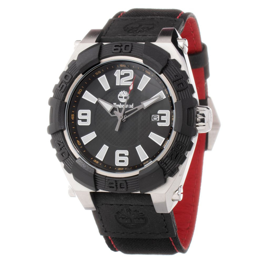Timberland Black Leather Sport Watch