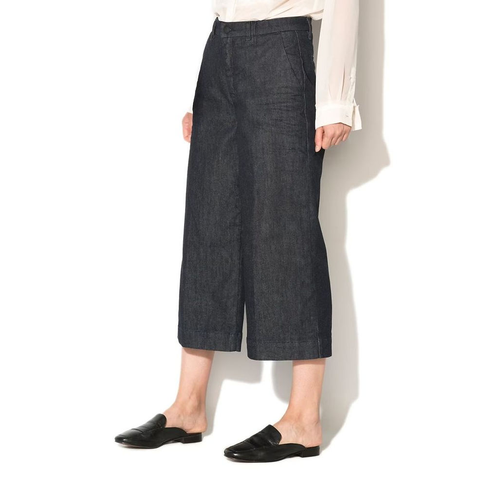 Thumbnail: Gas Blue Polyester Cropped Jeans